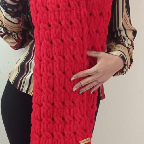 Handmade Alize Puffy Scarf custom made, ultra-soft hypoallergenic yarn