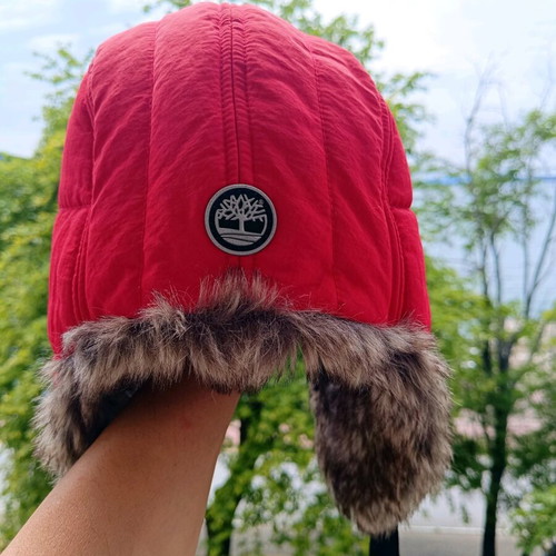 Timberland Quilted Trapper Hat Large red new