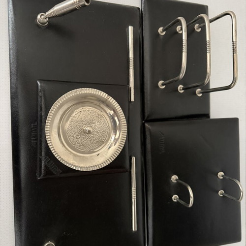 Leather Office Organization Set 4 Pieces, Vintage Style
