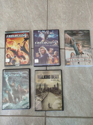 DVD set Fantastic 4, Percy Jackson, The Walking Dead season 1 with Greek subtitles like new