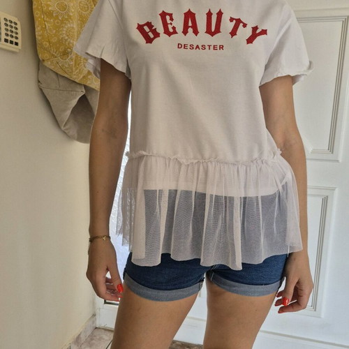 Top blouse with rhinestones like new, size S