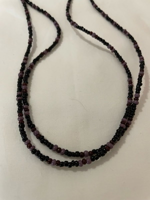 Vintage original 80s glass seed bead necklace used