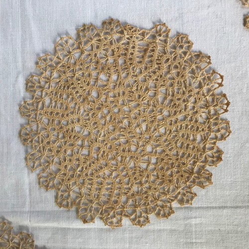 Set of 29 antique embroidered coasters used with color alterations