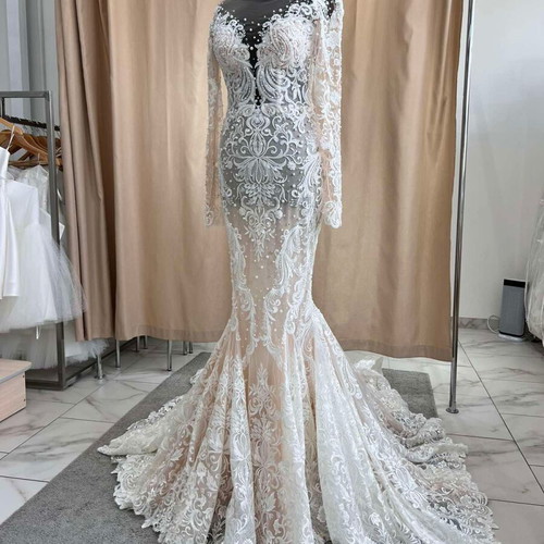 Anna Sposa wedding dress like new, white and beige, size S