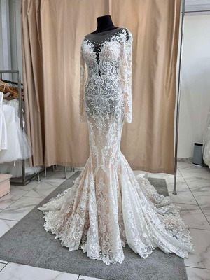 Anna Sposa wedding dress like new, white and beige, size S