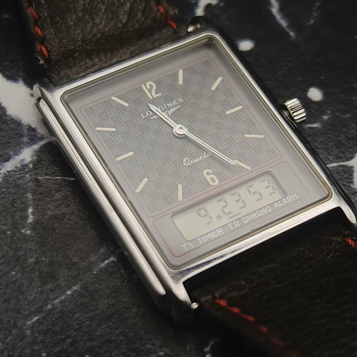 Longines Vintage Ana-Digi Quartz Tank Watch Ref. 199 Swiss 4048