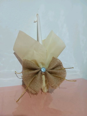 Candle lampada new with felt bow and decorative evil eye