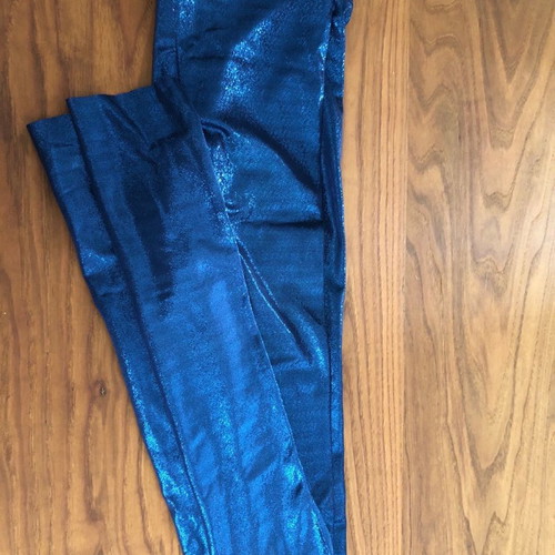 Leggings with glitter used, blue, Delphine Murat Paris