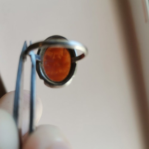 Cameo ring 800 silver vintage, like new, Three Graces design