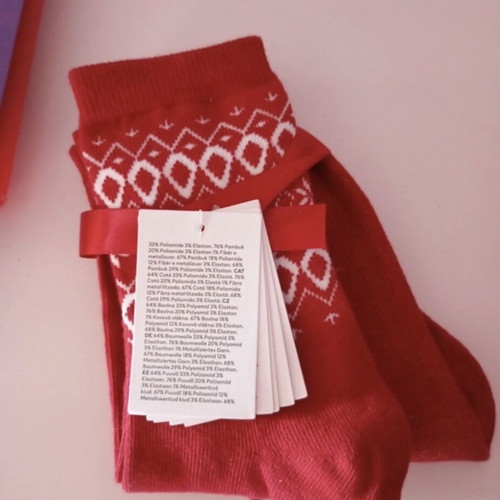 Christmas socks brand new, size 34-36, red