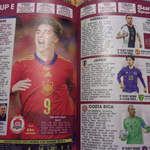 LARGE POSTER AND GUIDE OF THE SUN NEWSPAPER FOR THE WORLD CUP 2022