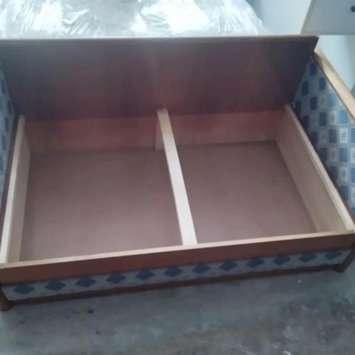 Two-Seater Sofa and Armchair Set with Cane and Storage Used