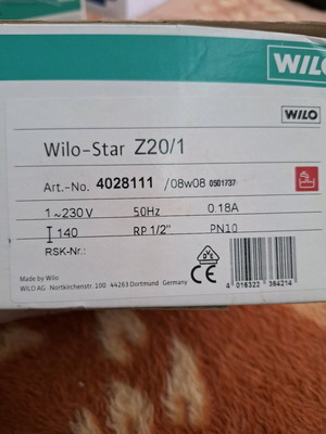 Wilo-Star Z20/1 circulator pump new