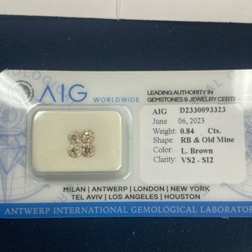 Diamonds 0.84 ct natural with AIG certificate
