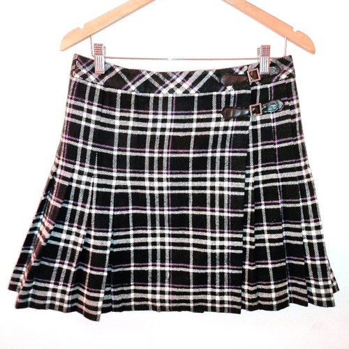 Yessica plaid pleated kilt style skirt used, size M