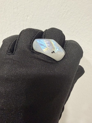 Moonstone ring carved from a single natural piece