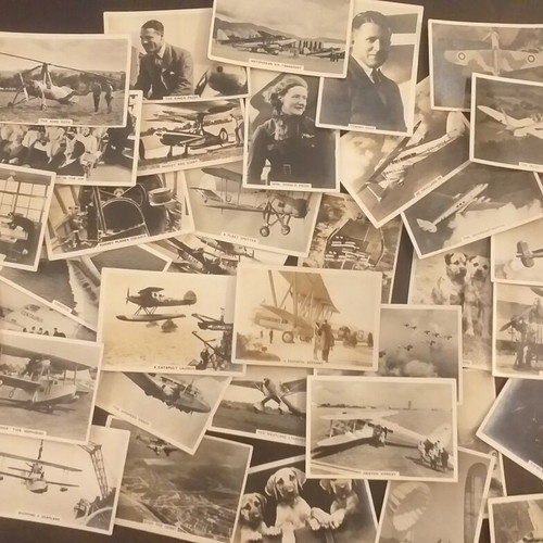 Retro Cigarette Card Set used, 36 glossy aviation cards