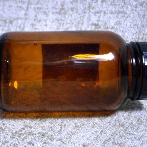 EMPTY PHARMACY BOTTLE VINTAGE FRENCH RARE YELLOW SODIUM