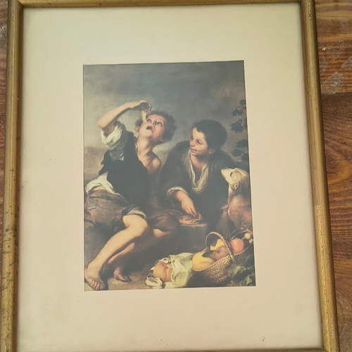 Murillo Children Eating Grapes Painting like new, small size