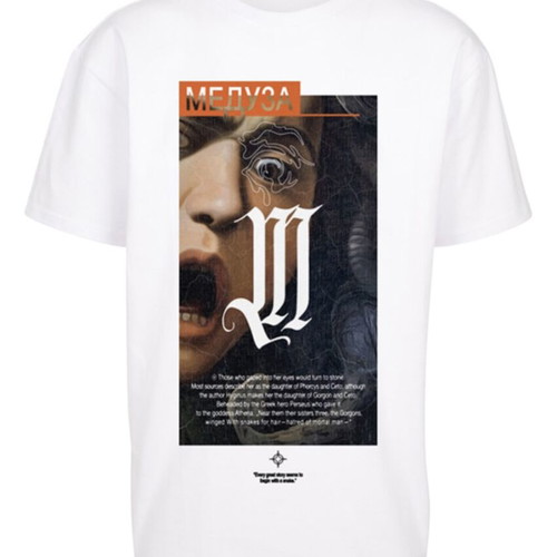 Mister Tee Meduza T-shirt, oversized, white, cotton, L/XL