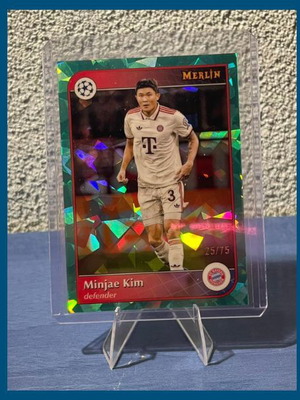 Κάρτα Minjae Kim Aqua Atomic Refractor 2024-25 Topps Merlin σαν καινούργιο