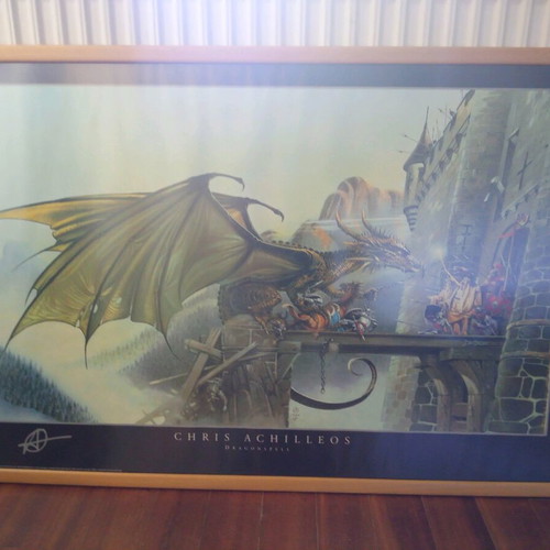 Dragonspell framed poster by Chris Achilleos new