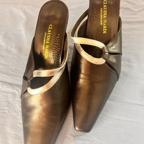 Claudia Nardi anatomical mules No40 new, black and silver