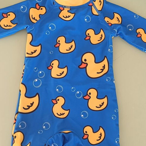 Baby Swimsuit UPF 50+ Yellow Ducks Size 74cm 6-12 Months Like New