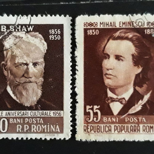 Γραμματόσημα Ρουμανίας 1956 & 1958 μεταχειρισμένα, Μεγάλες Προσωπικότητες (2)