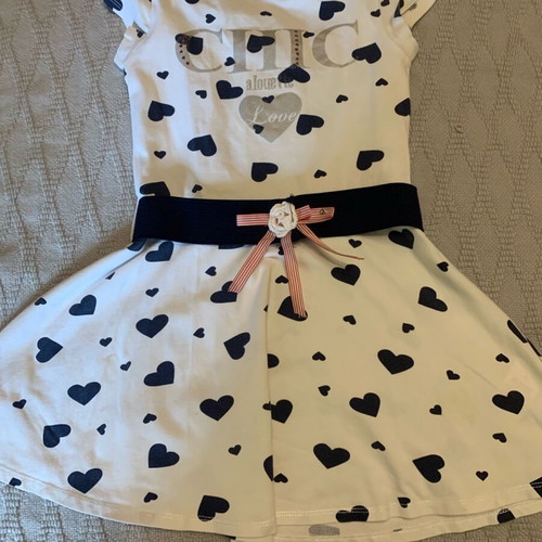 Alouette girls' dress used with hearts and belt size 6