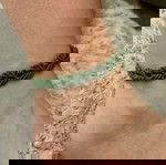  Χειροποίητο βραχιόλι ποδιού macrame ρυθμιζόμενο με σχέδιο φύλλα