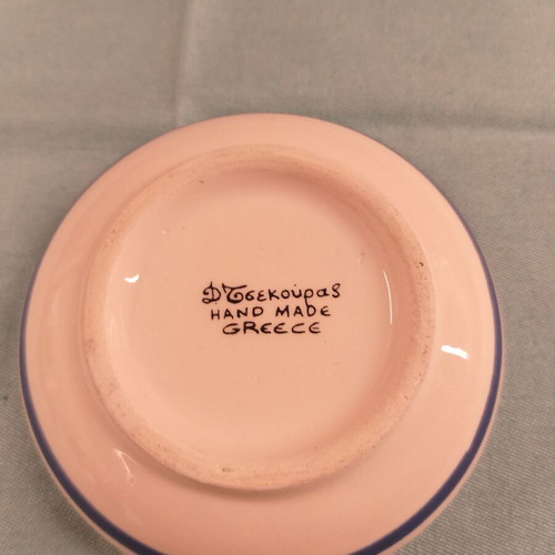 Small vintage ceramic ashtray hand-painted from Ligourio Epidaurus