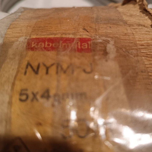 NYM-J 5X4mm CABLE NYM-J 5X4 mm KAVELMETAL. 23 Meters.