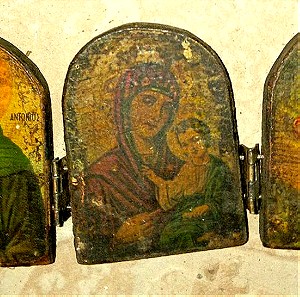 Εικόνα Άγιος Αντώνιος,Φωτεινή και Παναγία με Ιησούς