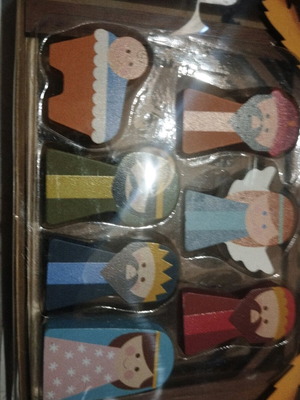 Wooden nativity scene