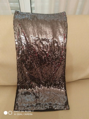 Strapless sequin dress like new, black, size S
