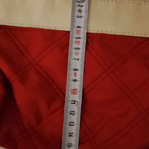 Toiletry bag used red with white stripe