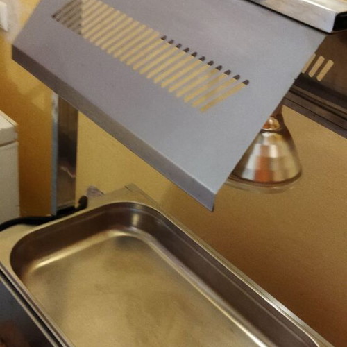 North potato warmer used with stainless steel 1/1GN tray and two lamps