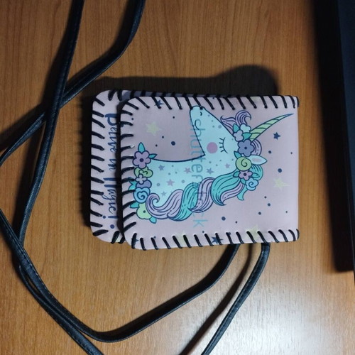 Unicorn Believe in Magic Pink Crossbody Bag with Magnetic Closure like new