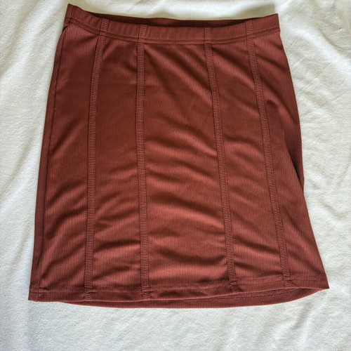 Shein red skirt, short with subtle front design