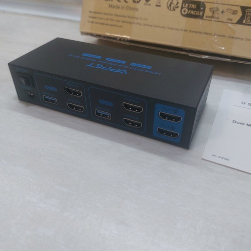 VPFET VP-SW220 Dual Monitor HDMI KVM Switch 2x2 4K@60Hz USB 3.0