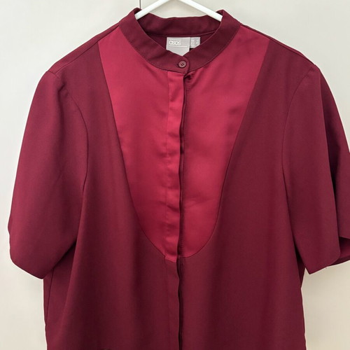 ASOS Crop Short-Sleeve Shirt Bordeaux like new