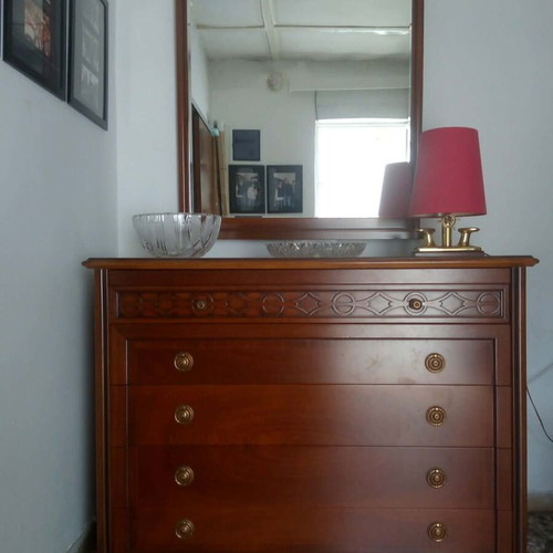 Buffet with mirror solid walnut like new
