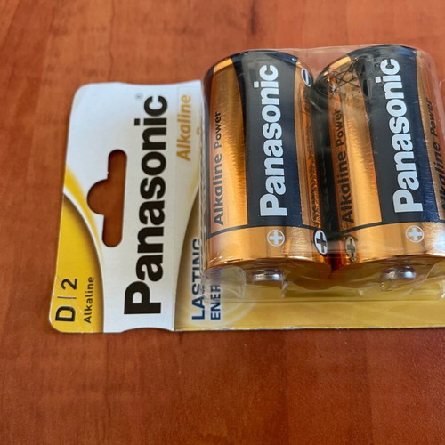 Panasonic Alkaline Batteries D 1.5V Pack of 2 New