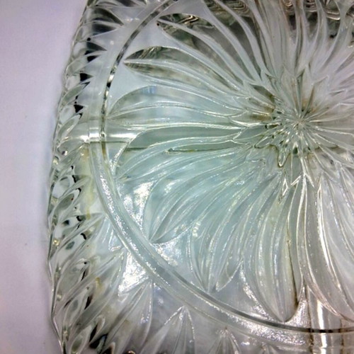 Vintage glass serving platter like new with four compartments
