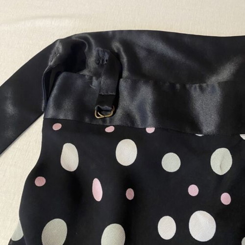 Stenia polka dot skirt with satin belt like new, size M