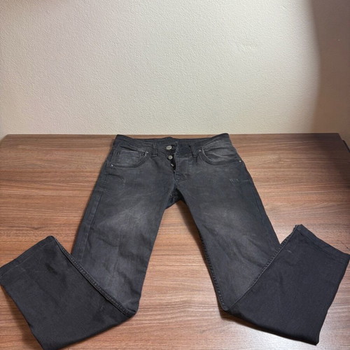 Men's/Unisex black jeans with faded finish like new