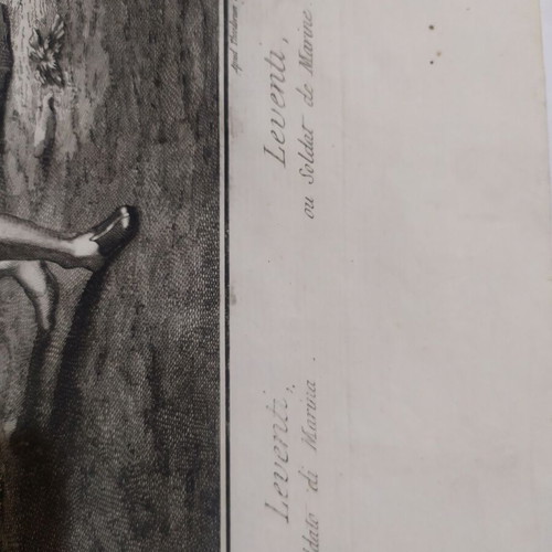 Museum woodcut of warship sailor used, rare authentic