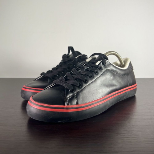 Polo Ralph Lauren Longwood sneakers black leather red stripes like new