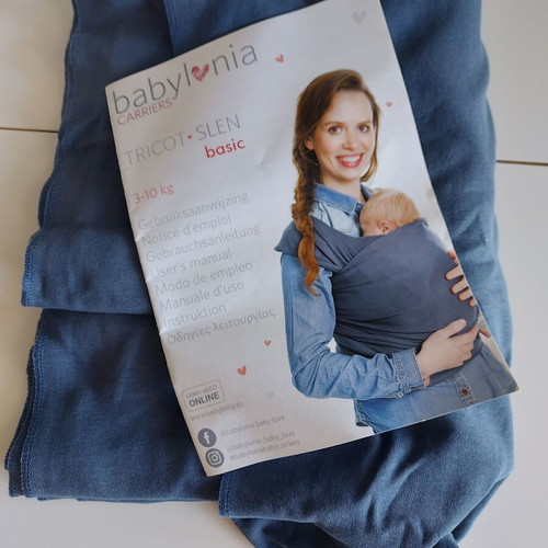 Babylonia Tricot-Slen Wrap Organic baby carrier blue, new